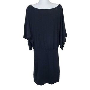 Urban Outfitters Dress Large Black Jersey Blouson Dolman Sleeves Casual Sheath